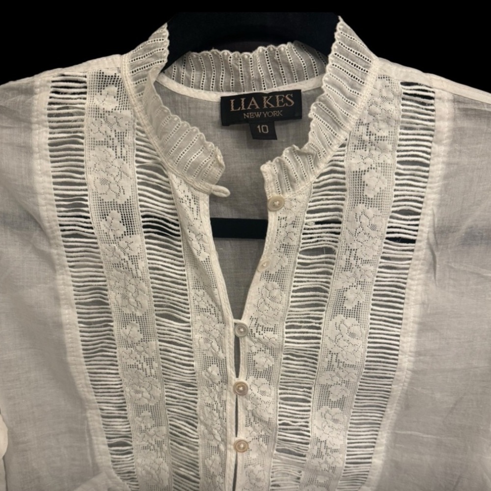 White Women's Blouse - Picture 3 of 10